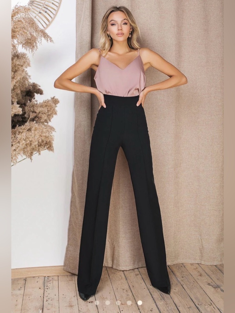 High-Rise Black Flared Dress Pants — Sleek Work-to-Event Staple